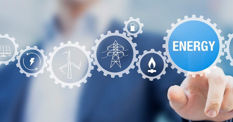 Solar, renewable, wind, electric, petrol and natural gas energy icons