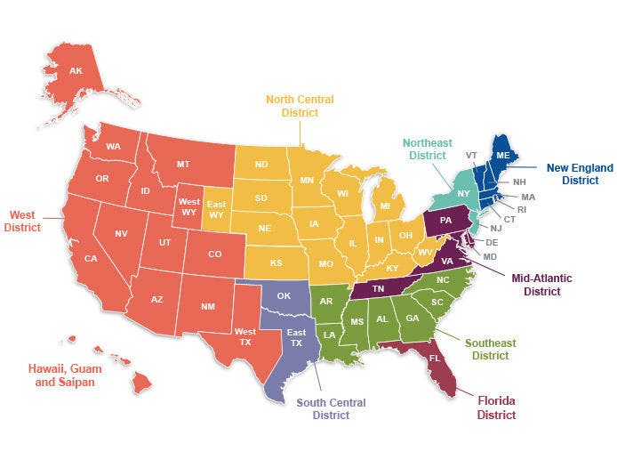 Stewart Agency Sales and Support Map