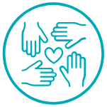 Hands around heart icon