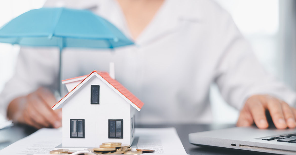 Concepto de protección financiera de la casa de negocios