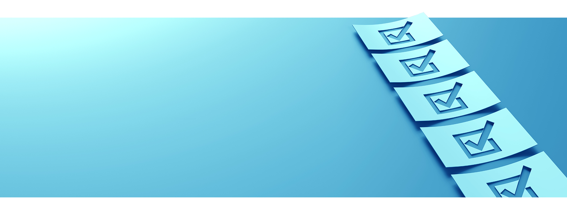 Paper checkboxes against a blue background