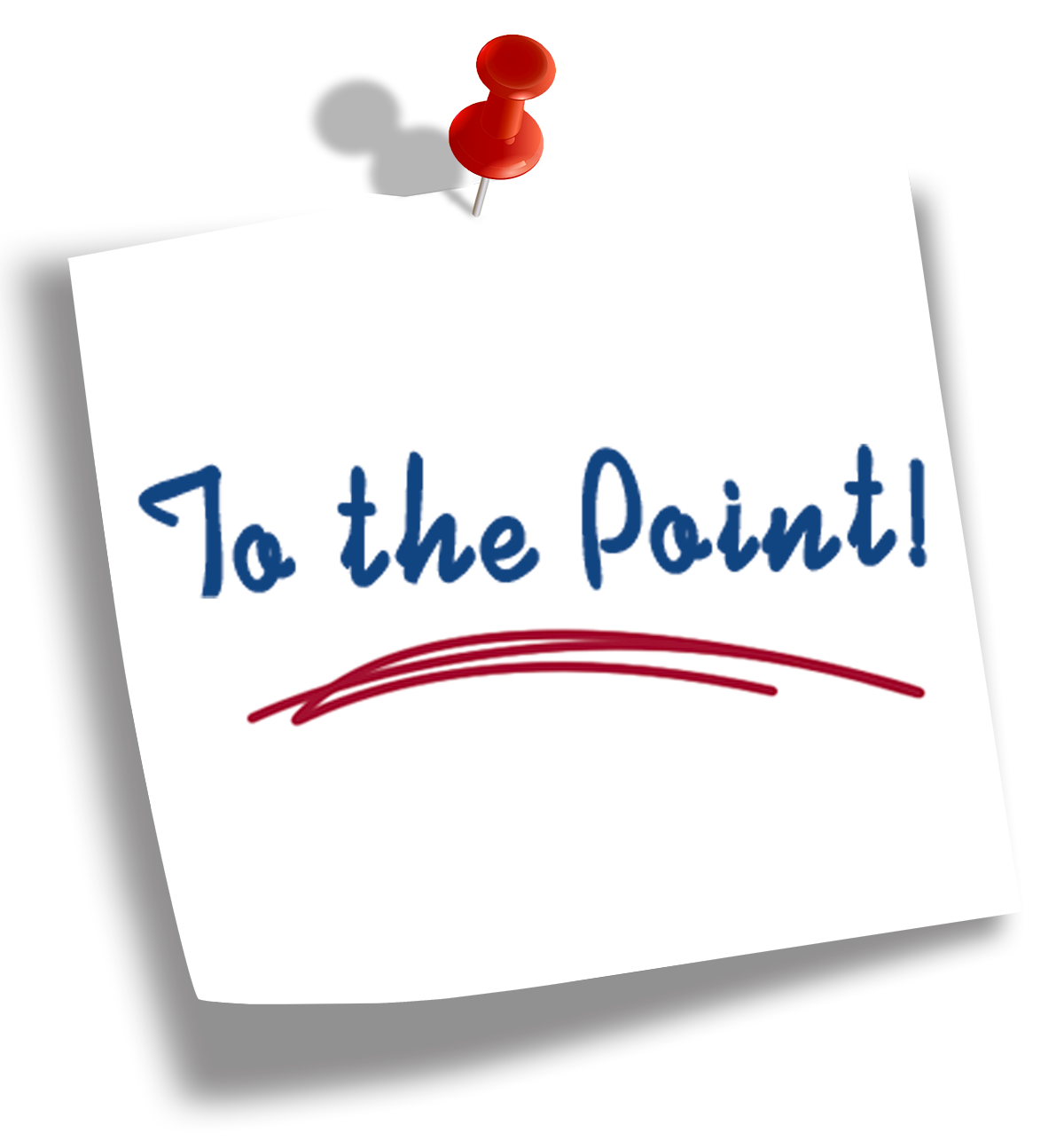 附有手写消息的纸张：To the Point!